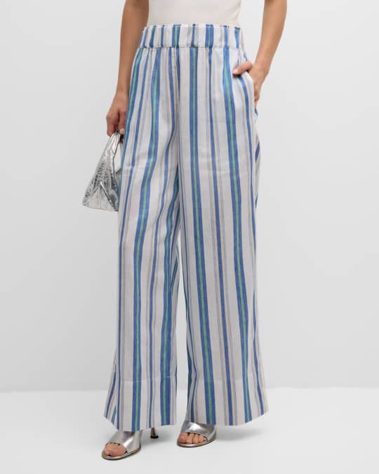 BONDI BORN Verdi WideLeg Linen Cotton Pants Neiman Marcus