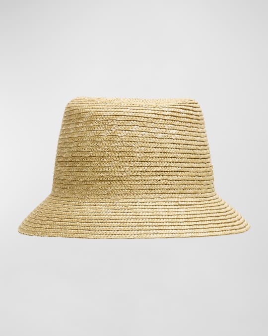 Saint Laurent YSL Straw Bucket Hat Neiman Marcus