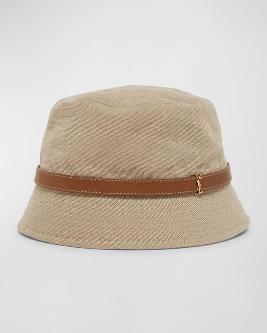 ハット SAINT LAURENT HATS SAINT LAURENT Logo-Embroidered Cotton and Linen-Blend