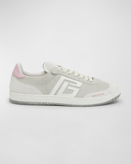 Swan Mixed Leather Low-Top Sneakers