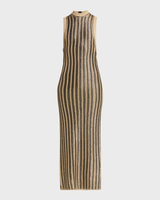 TOM FORD Lurex Ribbed Knit Midi Dress | Neiman Marcus