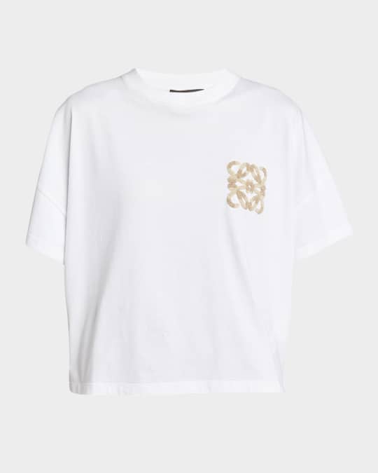 Loewe x Paula Ibiza Boxy Fit T-Shirt with Raffia Anagram