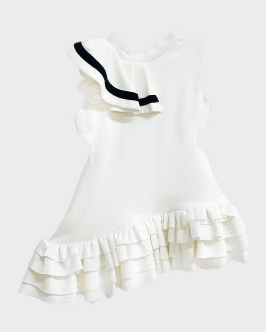 Girl's Alex & Contrast Ruffle-Trim Dress, Size 12M-10