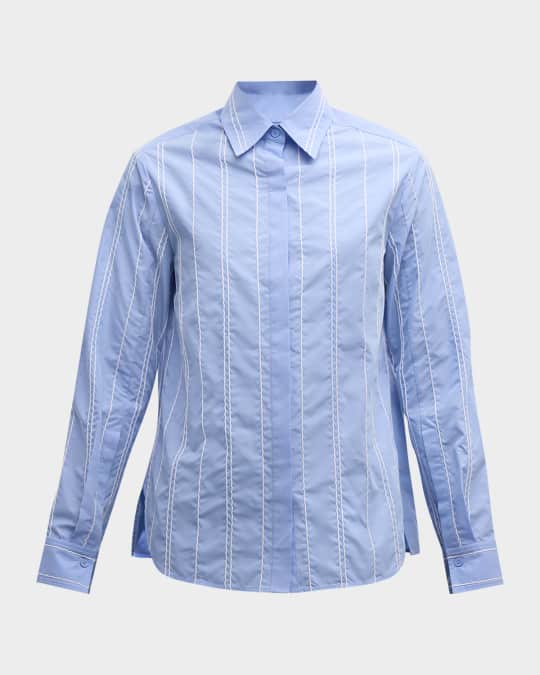 Wavy Stitched Long-Sleeve Shirt