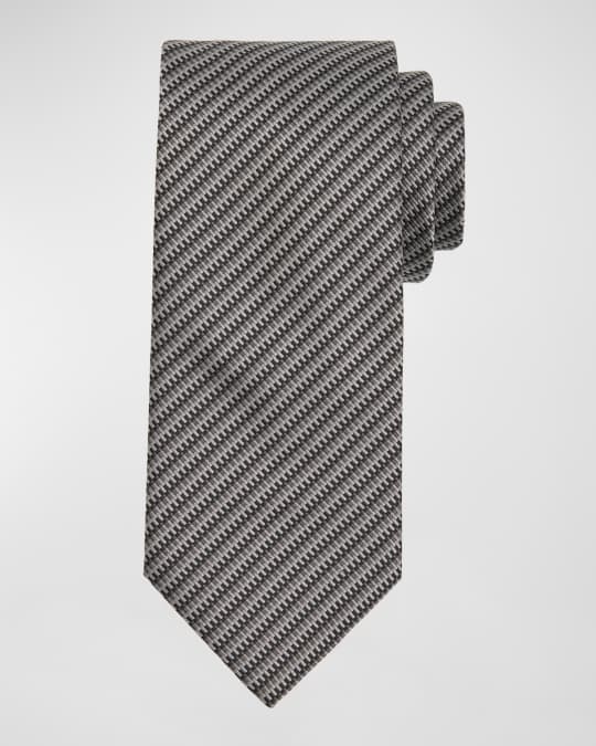 Men's Stripe-Effect Silk Tie
