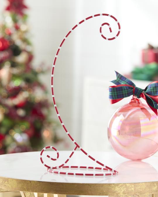 Coton Colors Large Ornament Stand, Red and White Stripe | Neiman Marcus