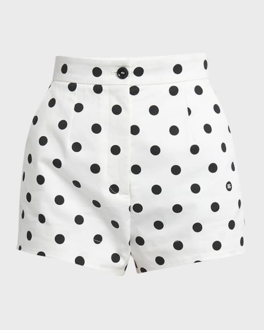 Polka-Dot Tailored Shorts