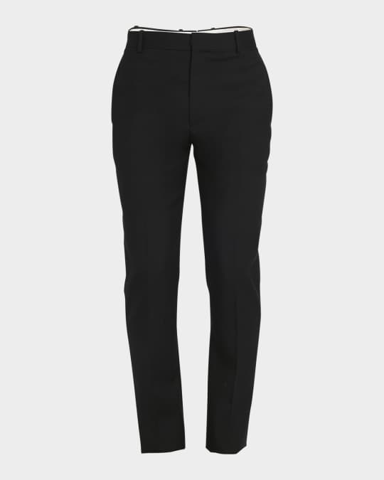 mens black cigarette trousers McQueen Men's Wool Gabardine Cigarette Trousers