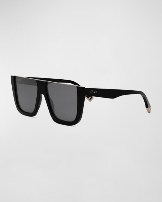 Fendi Flat Top Logo Acetate Square Sunglasses Neiman Marcus