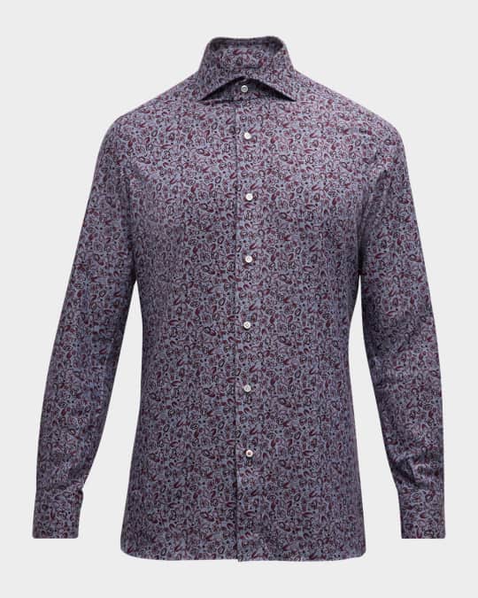 Isaia Men's Cotton Floral Sport Shirt Neiman Marcus — free download