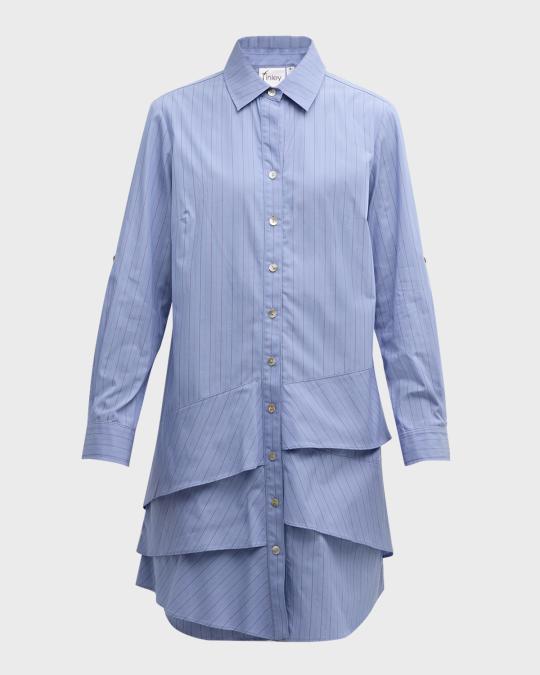 finley jenna shirt dress Finley Jenna Striped Ruffle Shirtdress