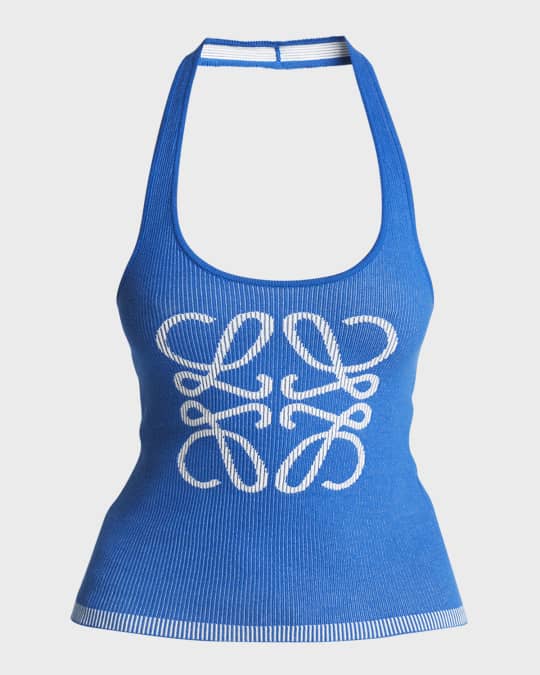 【送料&関税込】Loewe Top Loewe x Paula Ibiza Anagram Ribbed Halter Top | Neiman Marcus