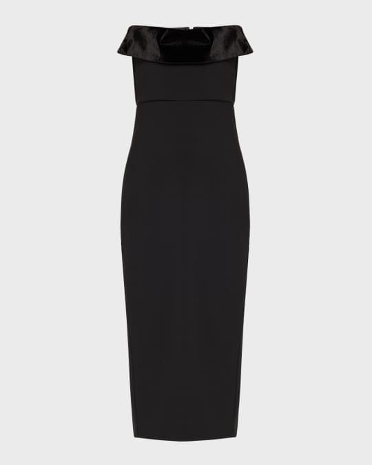 ROLAND MOURET ローランムレ ワンピース Strapless crepe 889736 Roland Mouret Strapless Crepe Midi Dress | Green | FARFETCH