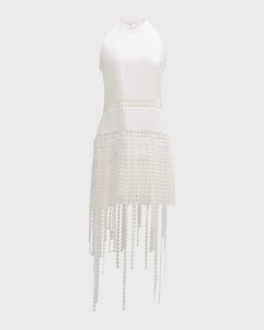 black lace trim mini dress Tayna Black Lace Mesh Mini Dress - US 12