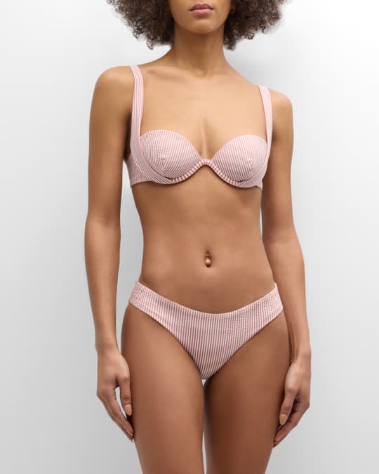 Onia Annalise Striped Seersucker Bikini Top Neiman Marcus