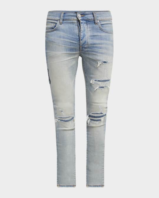 Amiri Men's MA Varsity Repair Jeans | Neiman Marcus Amiri Men's MA Varsity Repair Jeans | Neiman Marcus