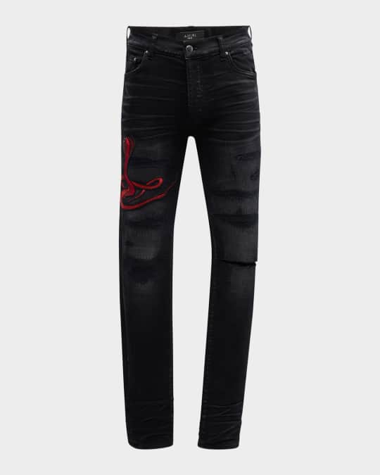 Niche Snake Print Boyfriend Jeans main image 1