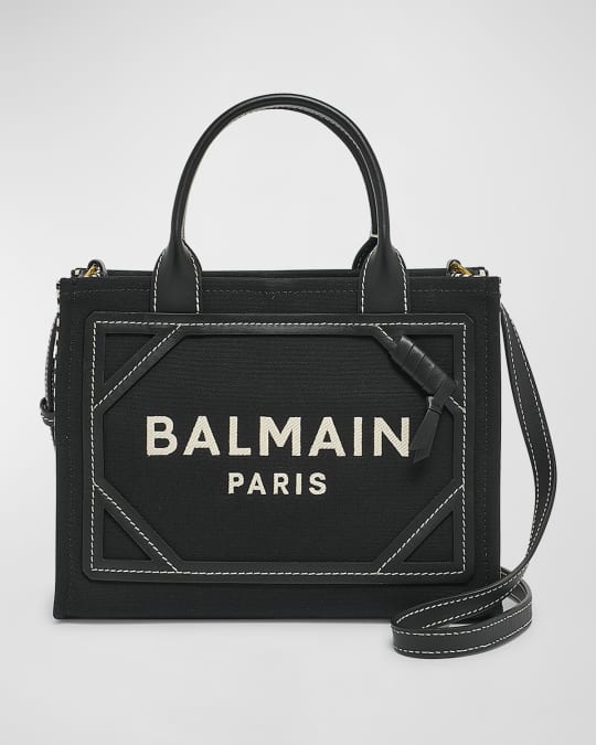 Balmain B Army Small Shopper Tote Bag in Monogram Canvas | Neiman