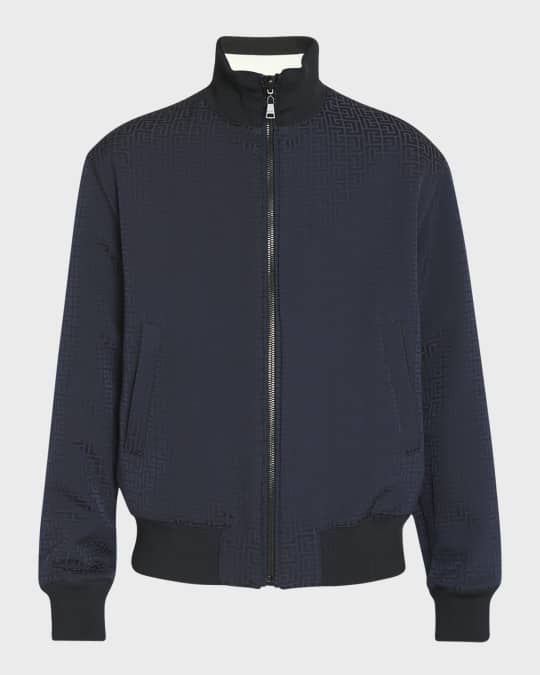 Balmain Men's Reversible Monogram Jacquard Bomber Jacket | Neiman