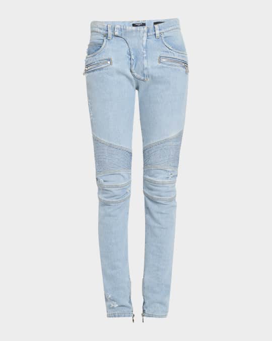 Balmain Men's Skinny Biker Jeans Neiman Marcus