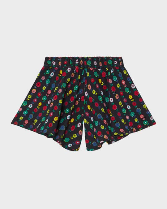Girl's Multicolor Floral-Print Skort, Size 9M-3