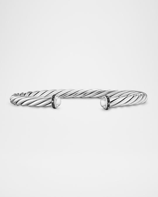 David Yurman Men's Cable Cuff Bracelet in Silver with Diamonds, 6mm ...