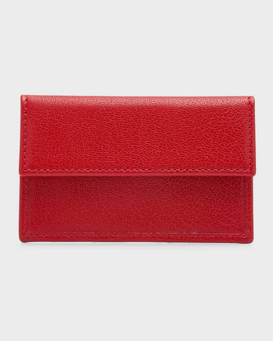 THE ROW Two Card Case in Shiny Kid Leather | Neiman Marcus