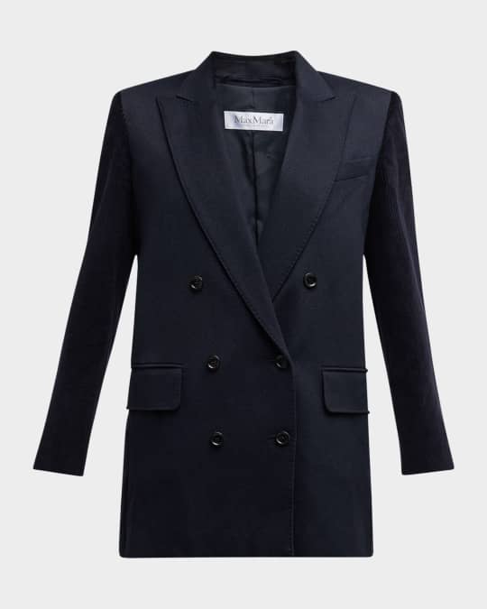 Max Mara Potente Double-Breasted Corduroy Wool Blazer Max Mara Potente Double-Breasted Corduroy Wool Blazer