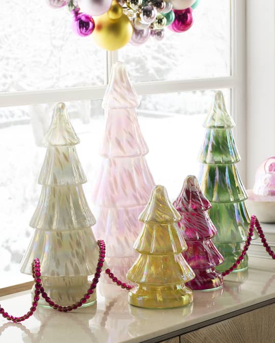 Assorted Glass Christmas Trees, Set of 5 