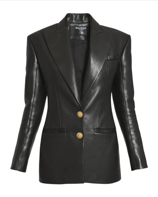 Tailored Leather Blazer Jacket