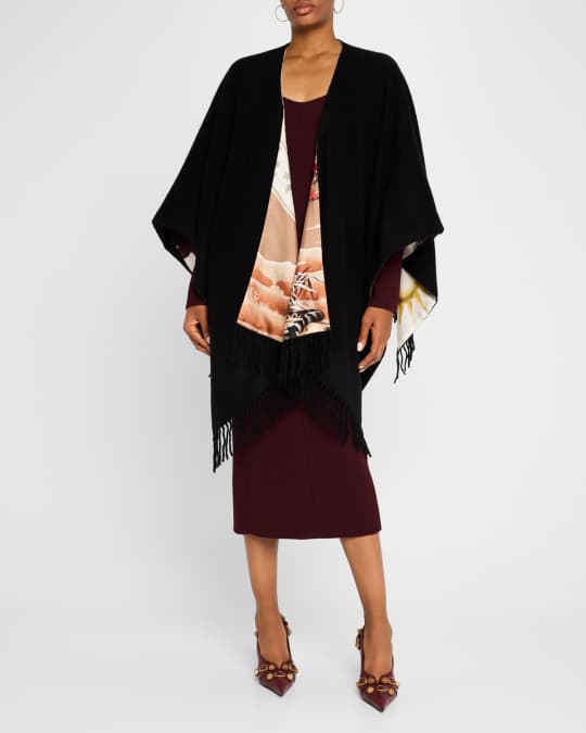 Day & Night Reversible Cashmere-Blend Cape