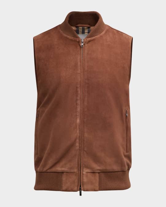 Men's Suede Full-Zip Vest