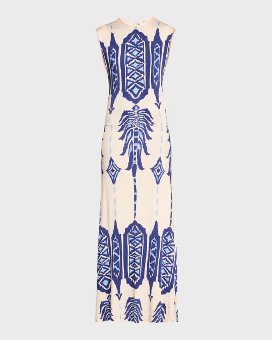 Cardinal Direction Printed Jersey Dress