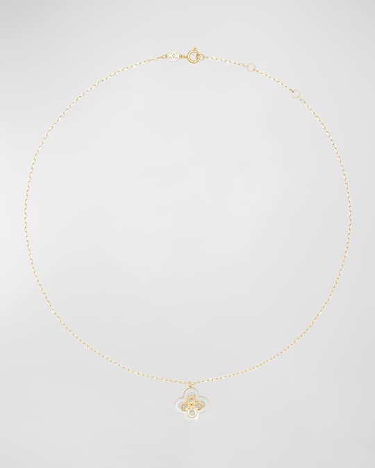 Tory burch clover necklace deals