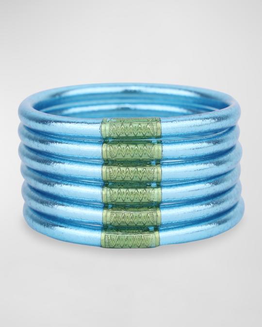 BuDhaGirl Azure All-Weather Bangles, Set of 6 | Neiman Marcus display picture 2