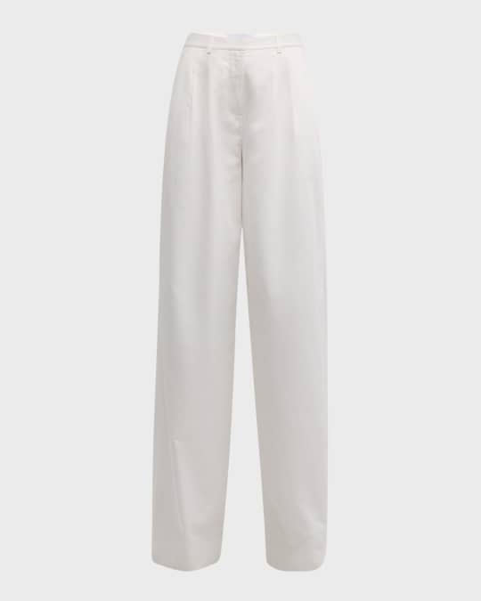Juliana Wide-Leg Pleated Trousers 