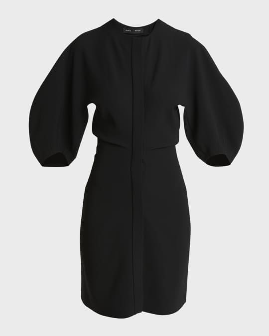 Goldie Dolman-Sleeve Crepe Mini Dress