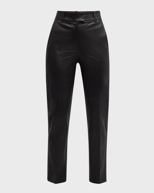 Nappa Leather Straight-Leg Trousers
