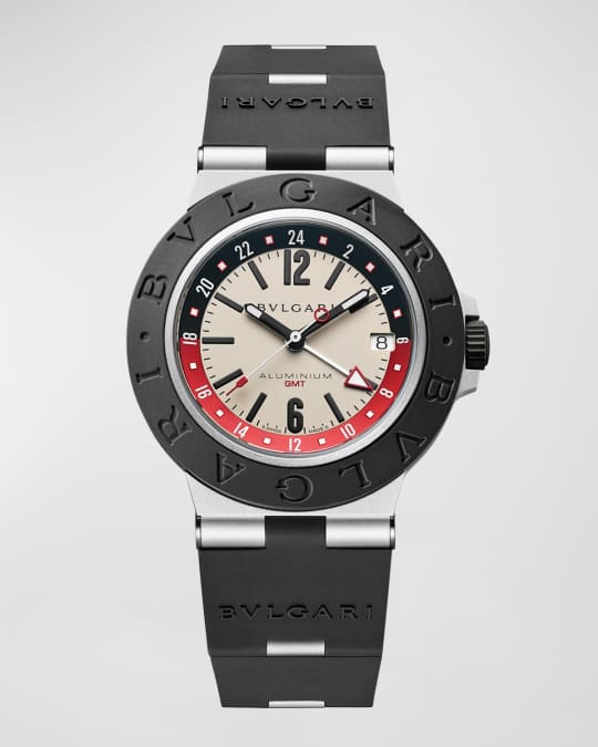 Men's 40mm BVLGARI BVLGARI Black and White GMT Watch