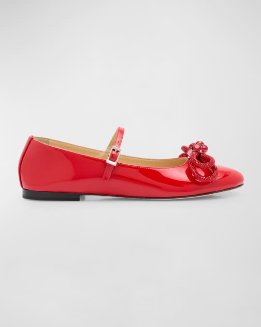 Double Bow Patent Mary Jane Flats