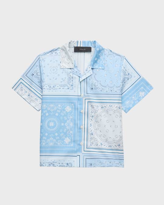 Boy's Bandana-Print Button Down Shirt, Size 4-12