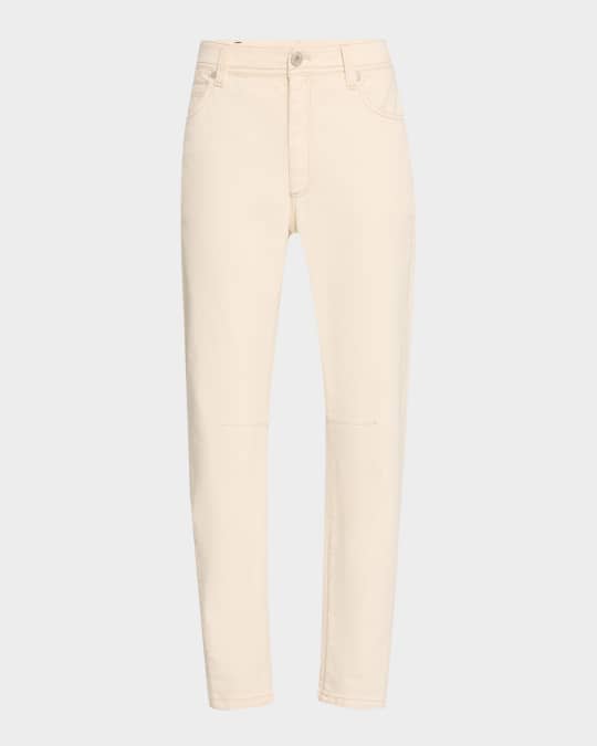 Straight-Leg Ankle Denim Equestrian Jeans