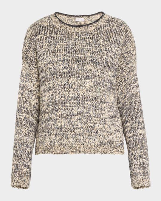Paillette Chine Knit Crewneck Sweater