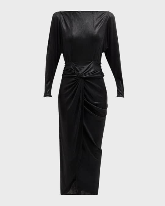 Iro Oceanna Metallic Twist-Front Dress | Neiman Marcus