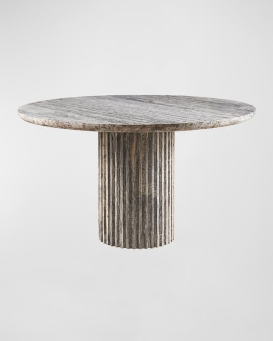 Meadow 54" Round Travertine Dining Table