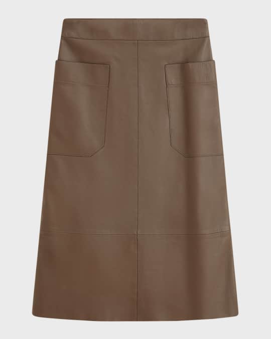 Joseph Blomfield Nappa Leather Midi Skirt Neiman Marcus