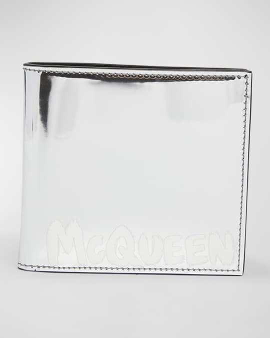 ★alexander mcqueen★ Graffiti Banknote Wallet Wallet Silver McQueen Men's McQueen Graffiti Billfold Wallet | Neiman Marcus