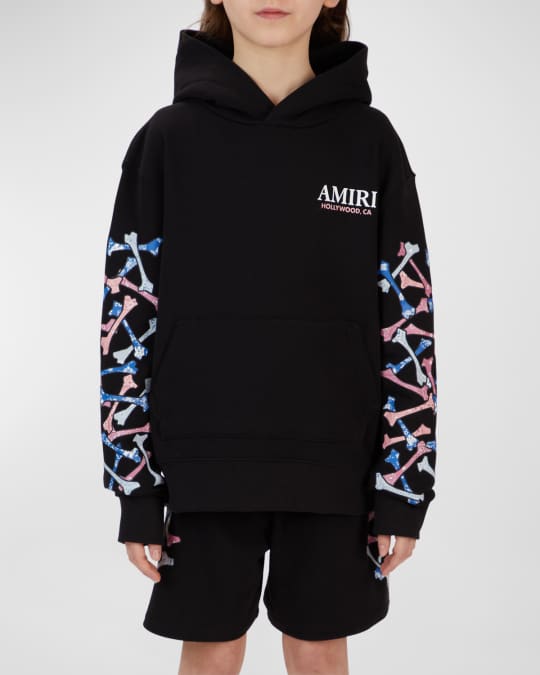 Amiri Boy's Bandana Bones Logo-Print Hoodie, Size 4-12 | Neiman Marcus
