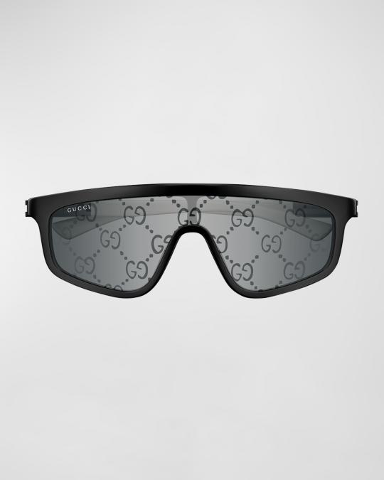 Gucci Men's GG Monogram Shield Sunglasses | Neiman Marcus
