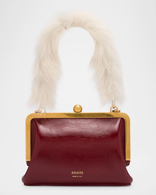 Lilith Small Sheep Shearling Fur Top-Handle Bag